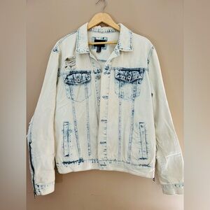 Forever 21 retro acid wash distressed Denim Jacket Men’s Medium